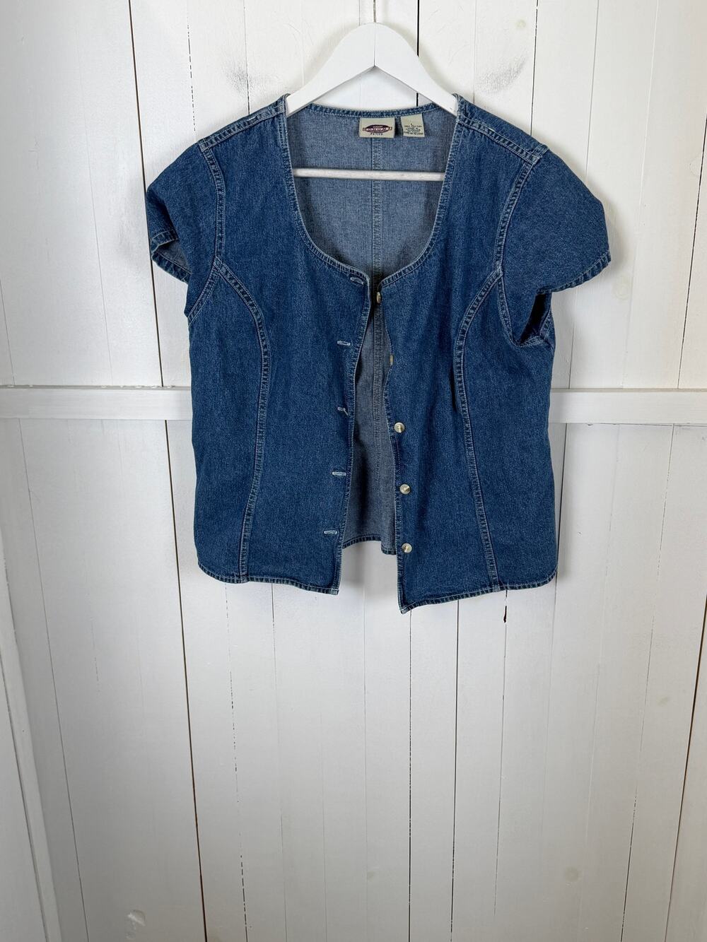 Sonoma Blue Cotton Button-Up Shirt Women's Size L